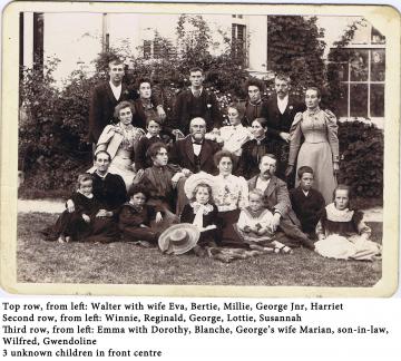 Photo of the Sumpter family in front of Oakleigh
