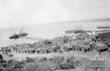 Guns being evacuated from North Beach Gallipoli