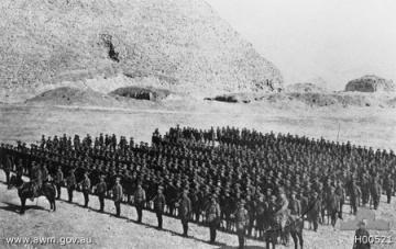 Australian troops in Egypt on parade